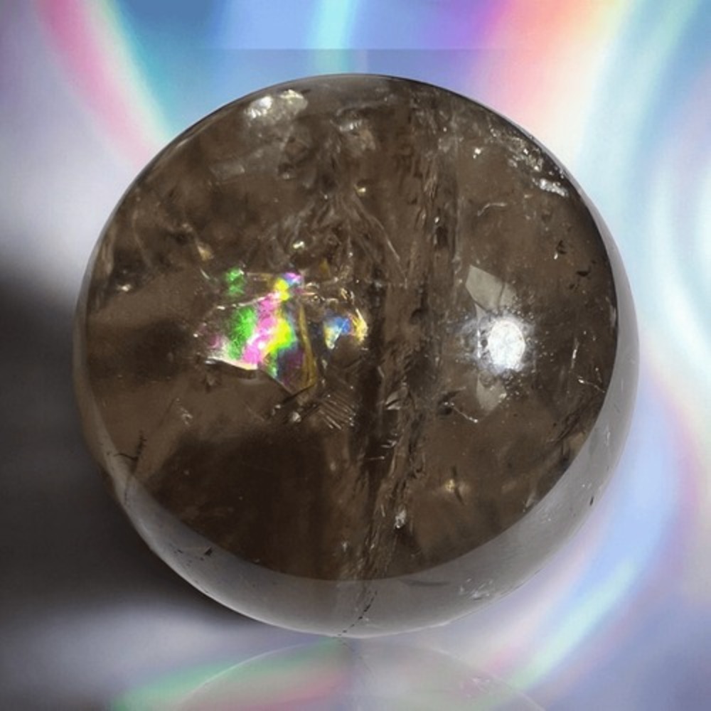 Smoky Quartz Crystal Sphere Marble IMPERFECT